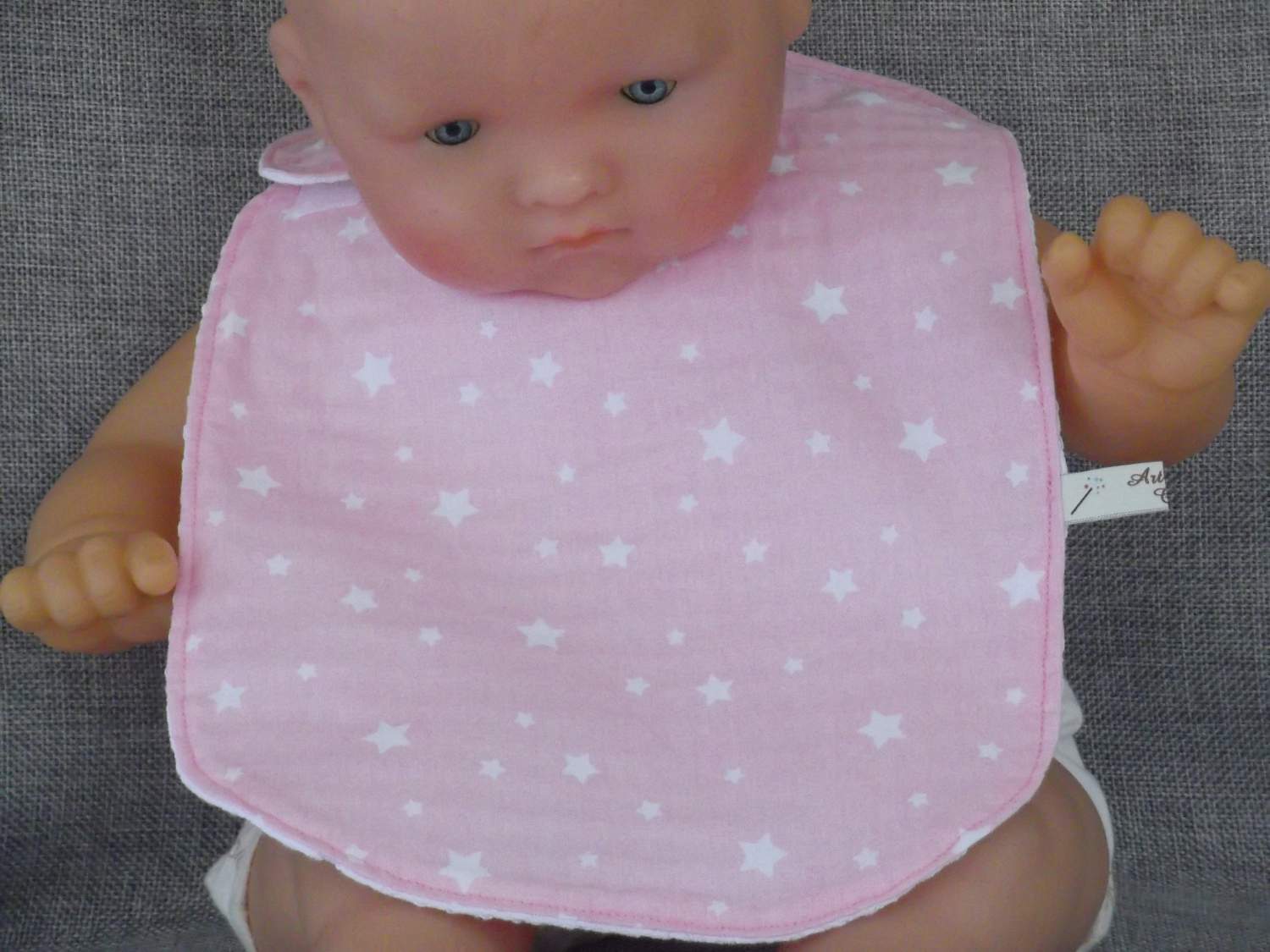 bavoir rose étoiles Bavoir rose