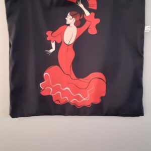 Sac danseuse de flamenco robe rouge et éventail